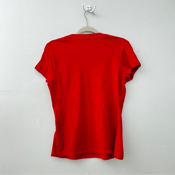 True Religion Embellished Red Fitted Short Sleeve T-Shirt Medium - Picture 3 of 7
